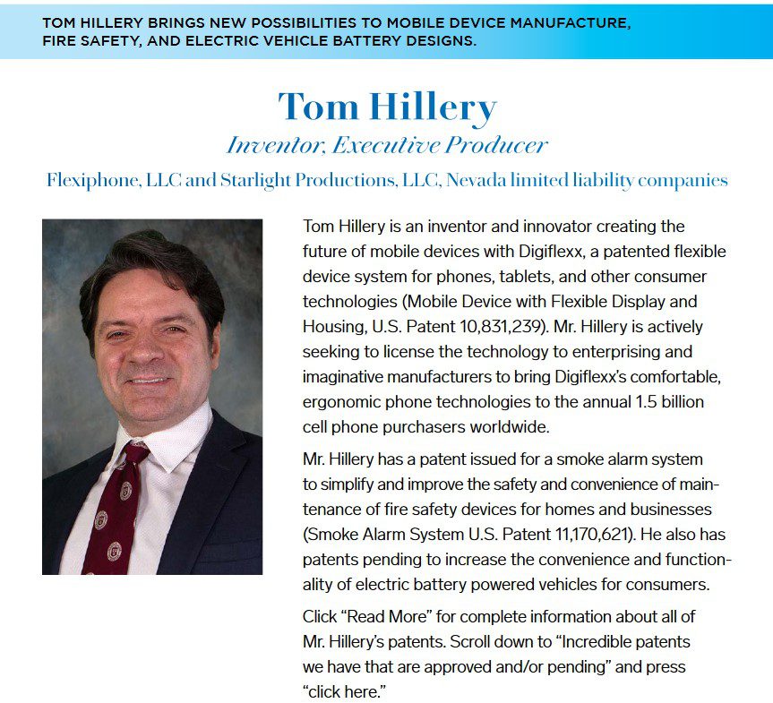 Businessman headshot beside biographical text